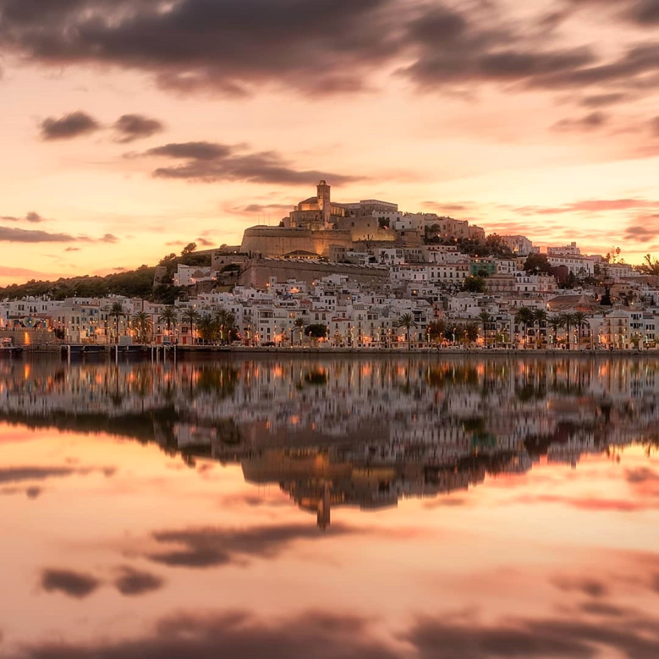 Ibiza Town at sunset.