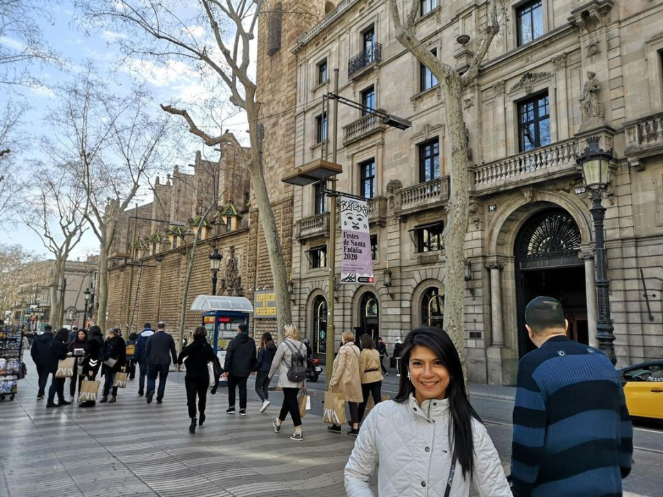 Student on la Rambla.